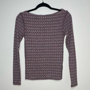 Free People Boat Neck Blouse Style OB938031, Size S, Long Sleeve.